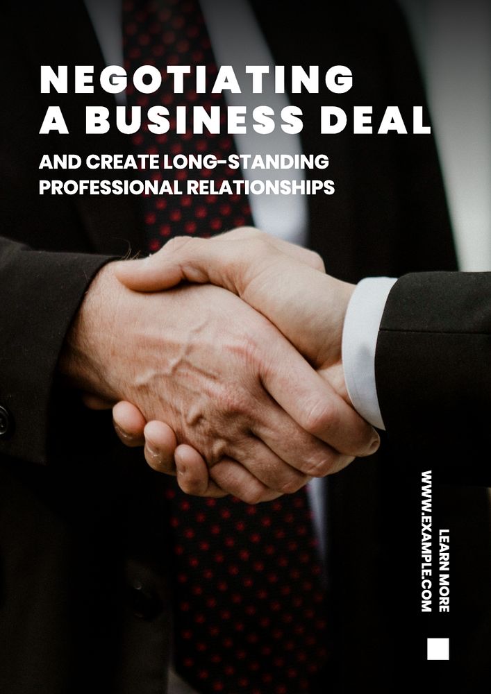 Negotiation business deal  poster template, editable text and design