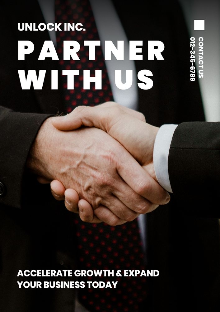 Business partner  poster template, editable text and design