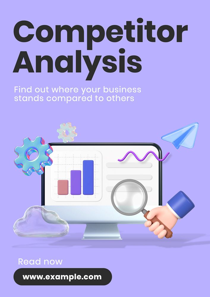 Competitor analysis poster template, editable text and design