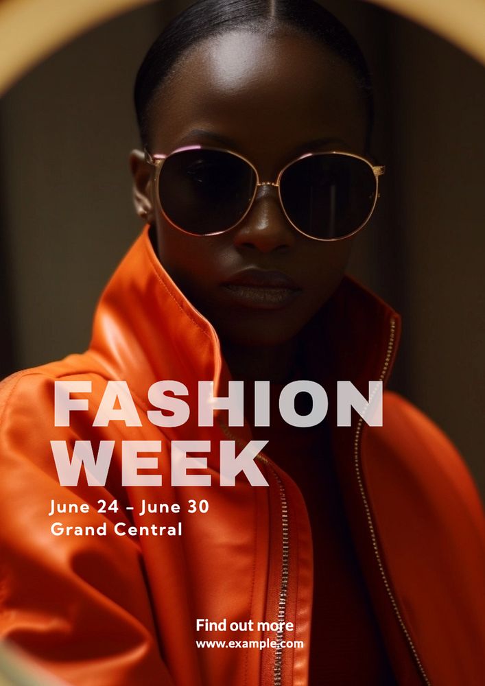 Fashion week poster template, editable text and design