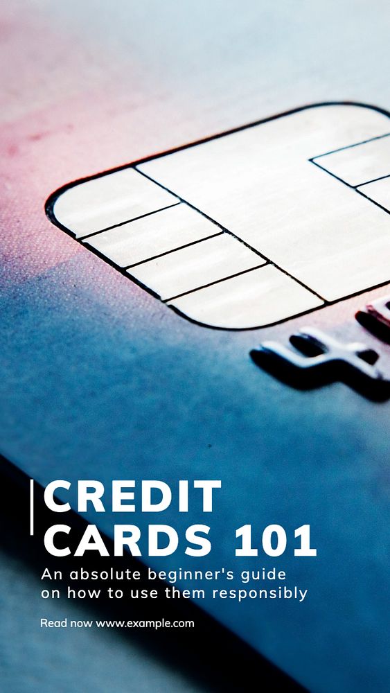 Credit card guide  Instagram story template, editable text