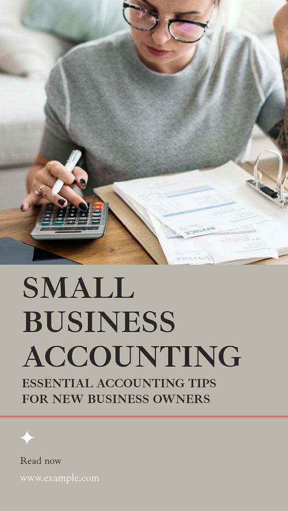 Small business accounting  Instagram story template, editable text