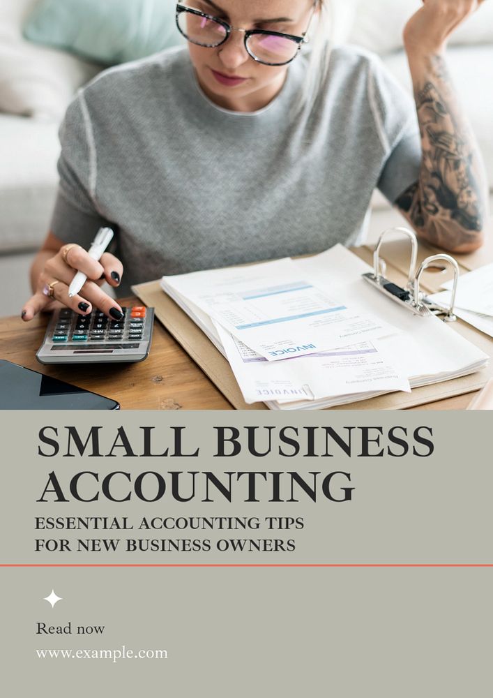 Small business accounting  poster template, editable text and design