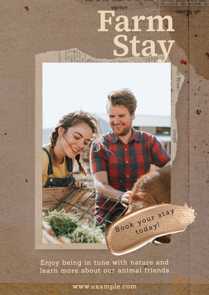 Farm stay  poster template, editable text and design