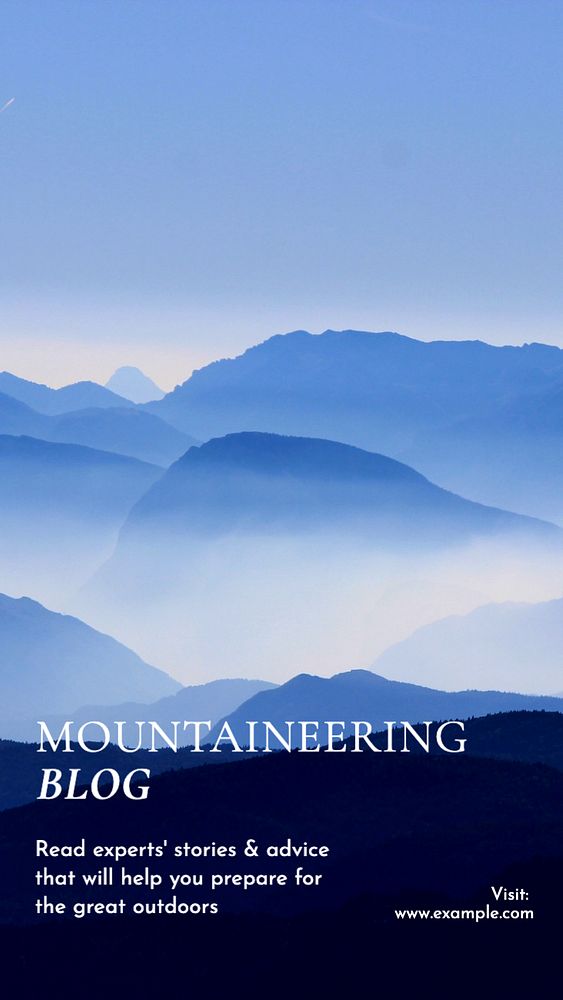 Mountaineering blog  Instagram story template, editable text