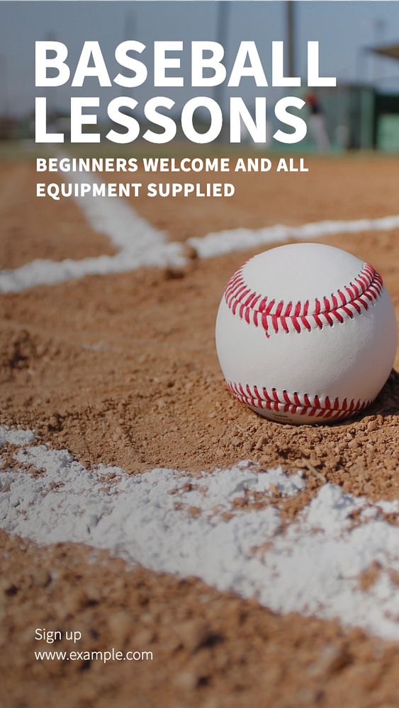 Baseball  Instagram story template, editable text