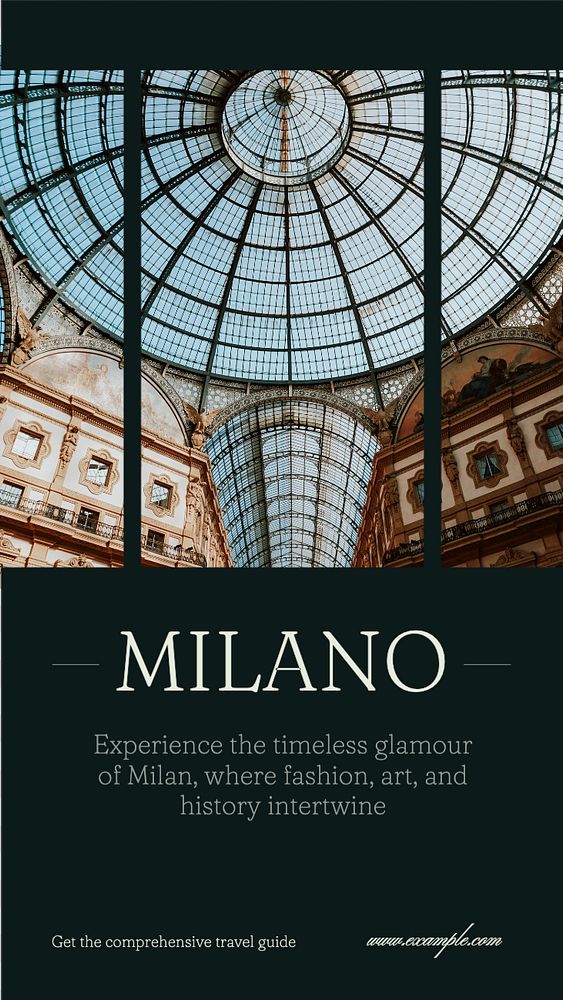 Milan travel  Instagram story template, editable text