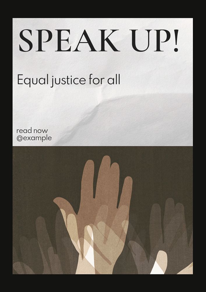 Speak up!  poster template, editable text and design