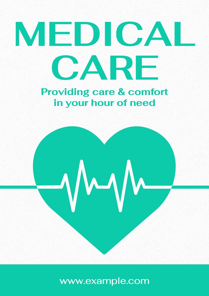 Medical care poster template, editable text and design