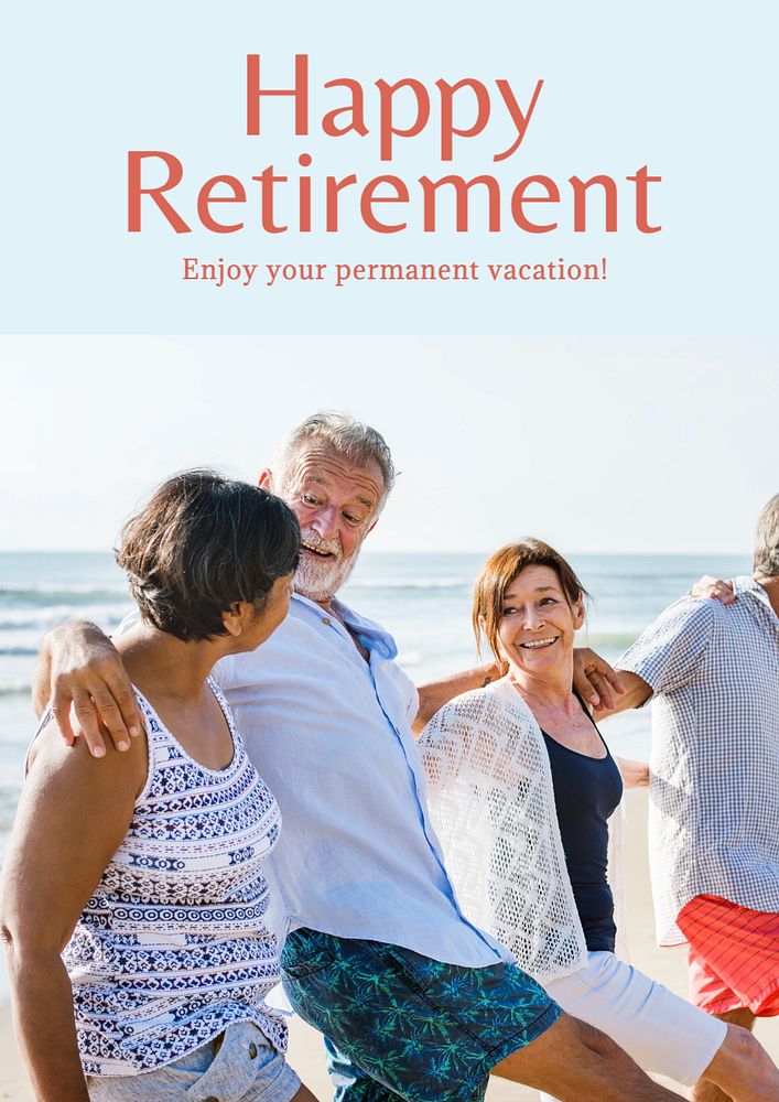 Happy retirement  poster template, editable text and design