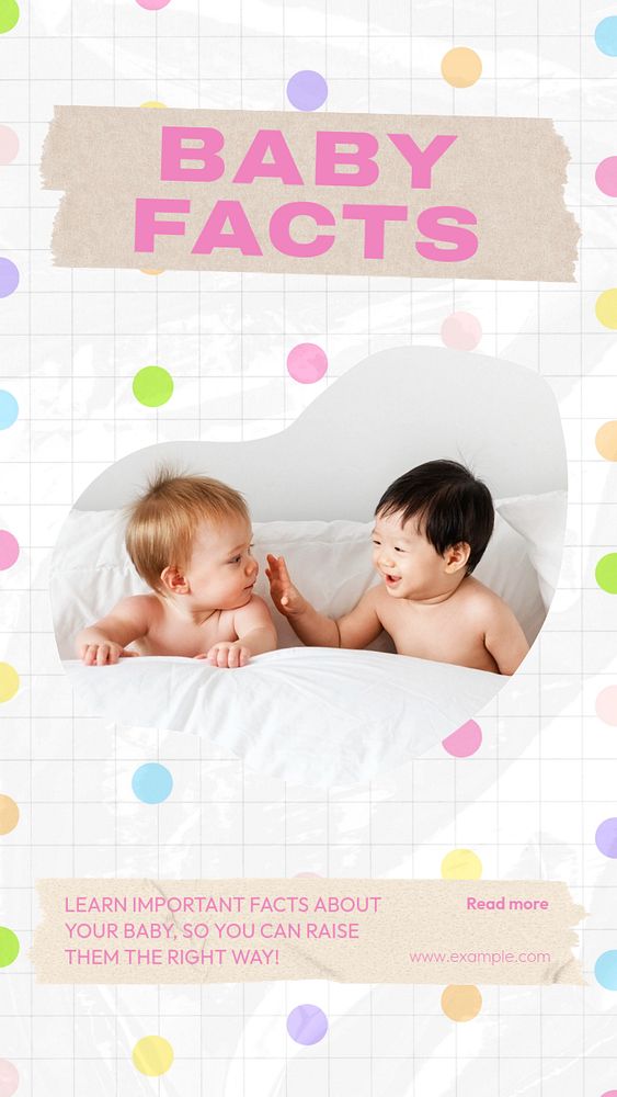 Baby facts  Instagram story template, editable text