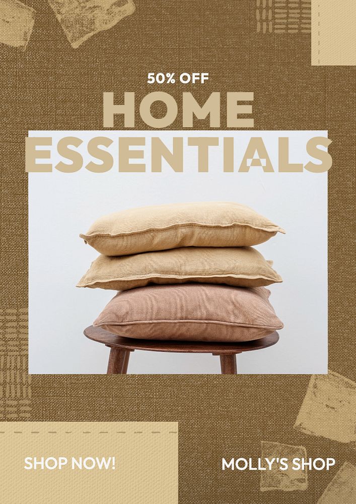 Home essentials sale  poster template, editable text and design