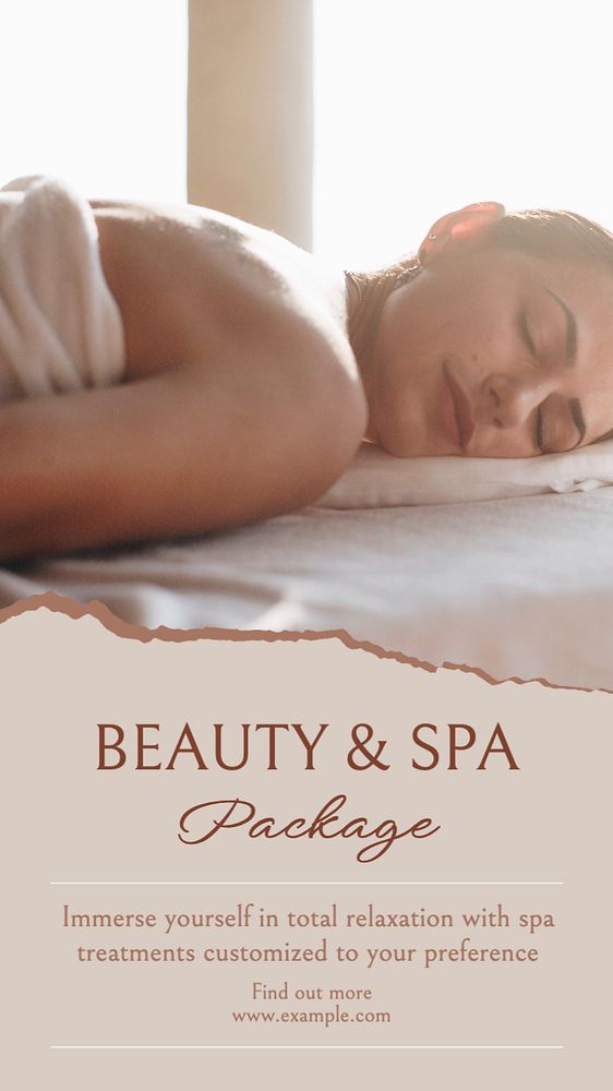 Beauty spa package  Instagram story template, editable text