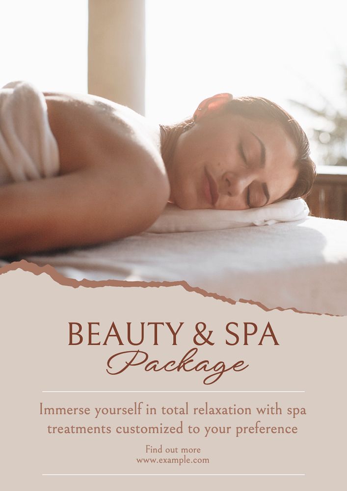 Beauty spa package  poster template, editable text and design