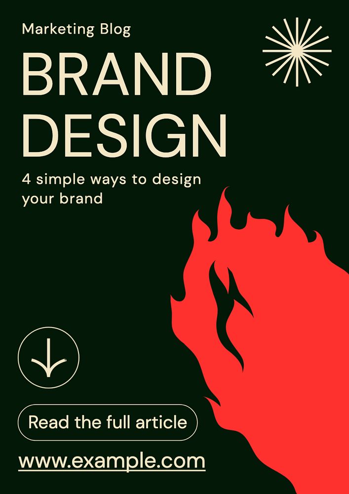 Brand design poster template, editable text and design