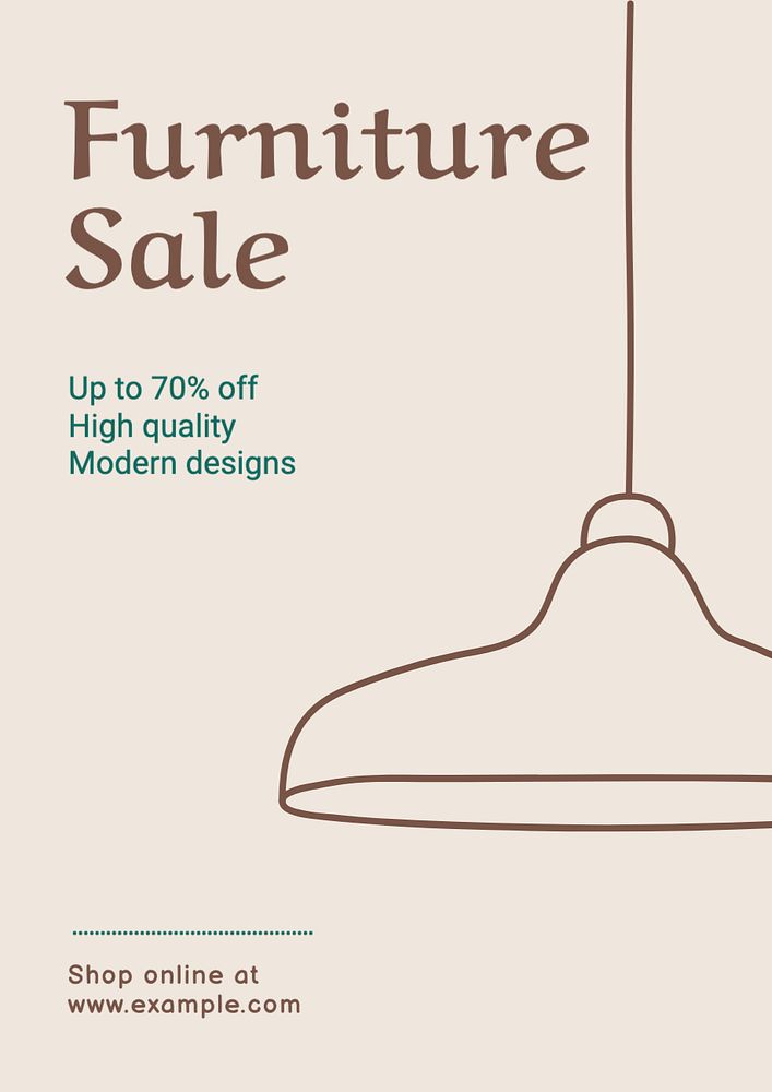 Furniture sale poster template, editable text and design