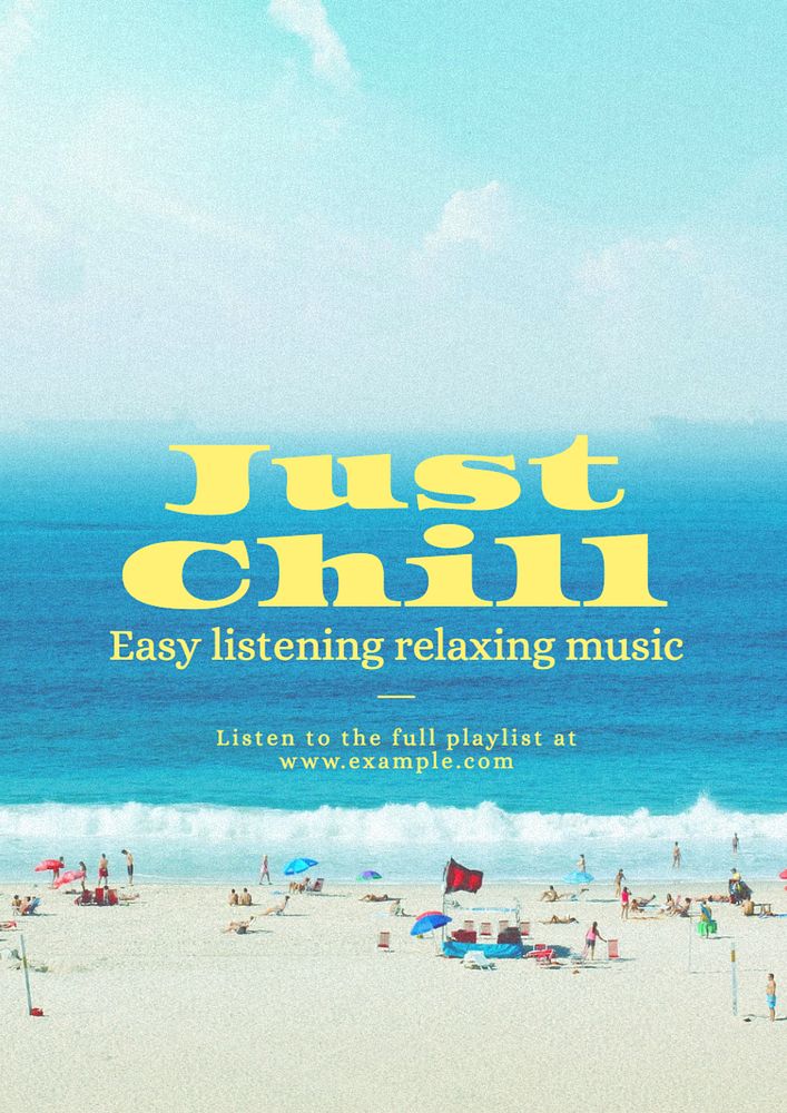 Chill music  poster template, editable text and design