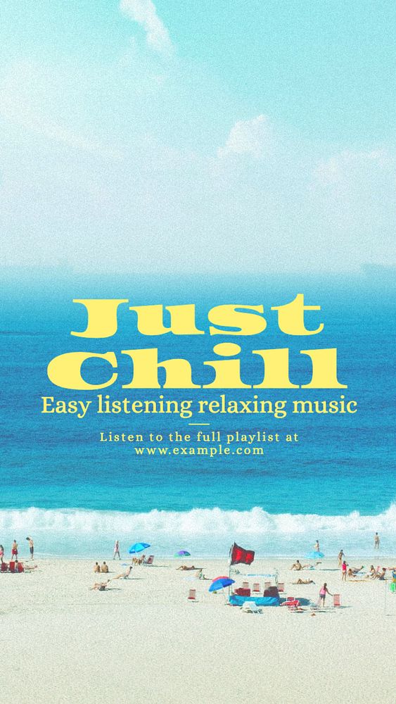 Chill music Instagram story template, editable text