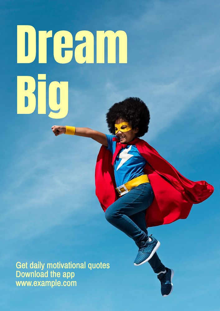 Dream big  poster template, editable text and design