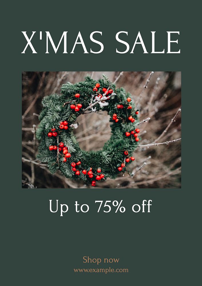 Xmas sale  poster template, editable text and design