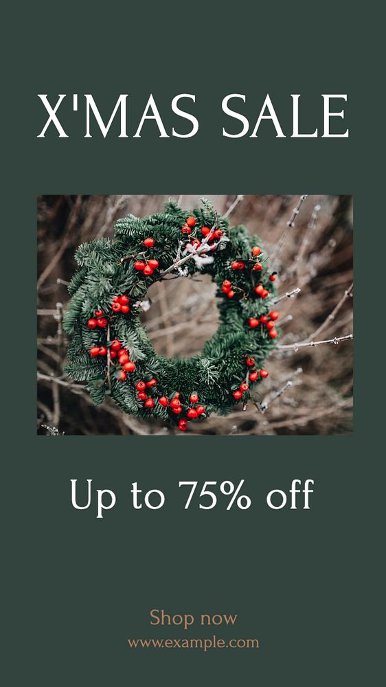 Xmas sale  Instagram story template, editable text