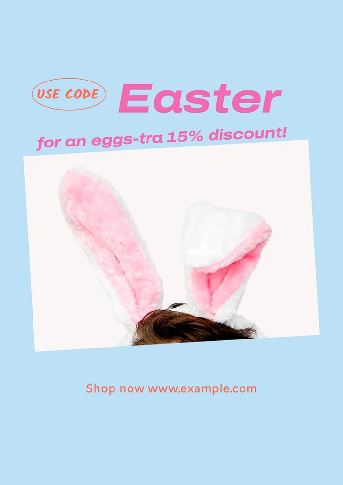 Easter sale poster template, editable text and design