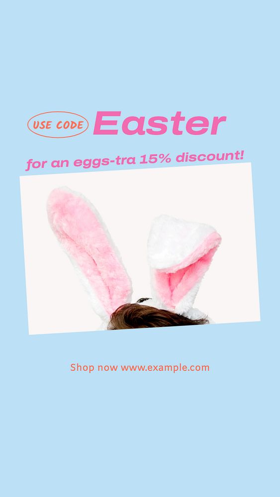 Easter sale Instagram story template, editable text