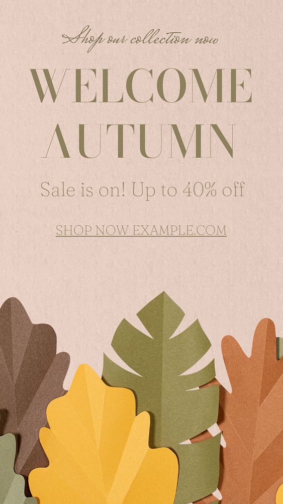 Autumn sale  Instagram story template, editable text