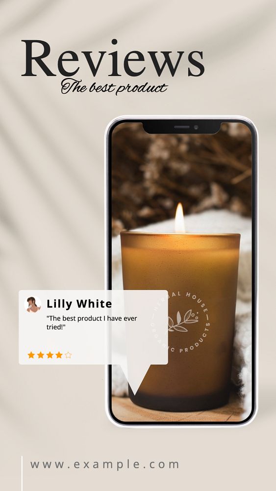 Product review  Instagram story template, editable text