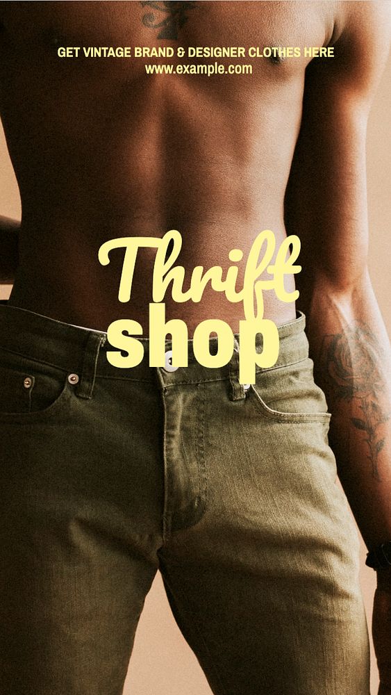 Thrift shop  Instagram story template, editable text