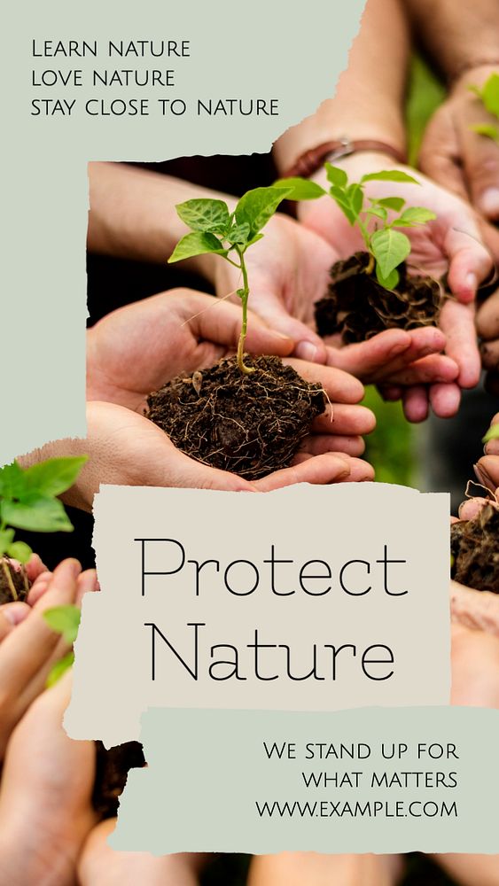 Protect nature  Instagram story template, editable text