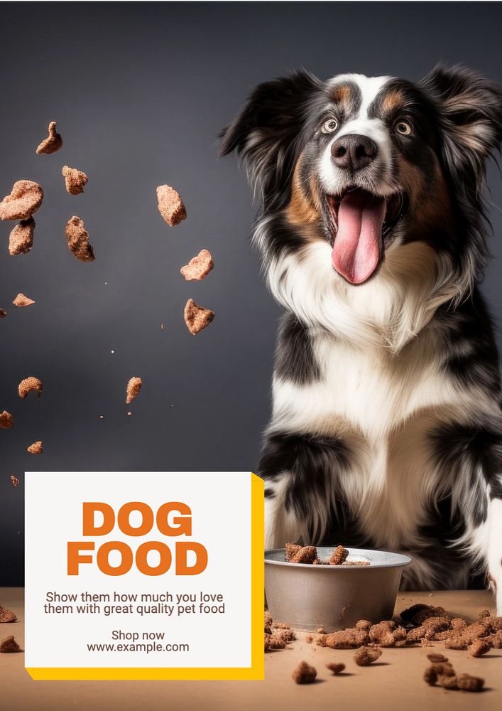 Pet food ad  poster template, editable text and design