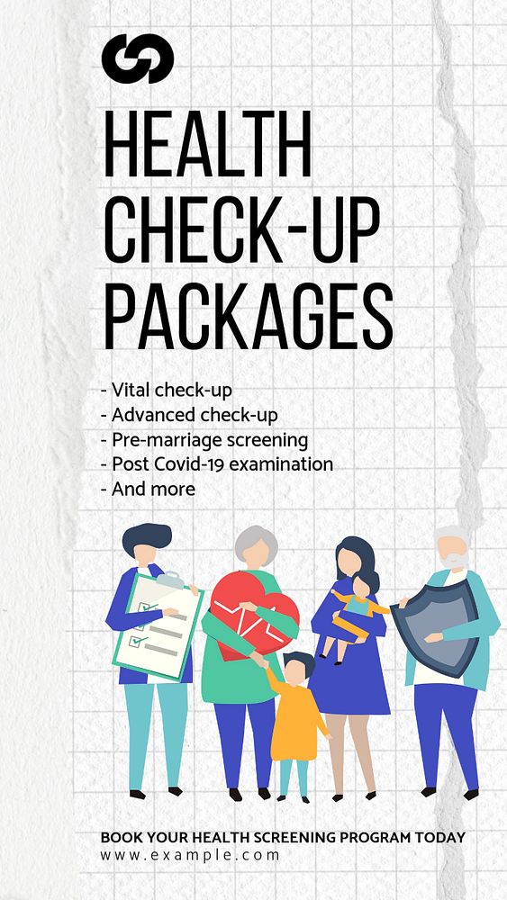 Health check-up packages Instagram story template, editable text