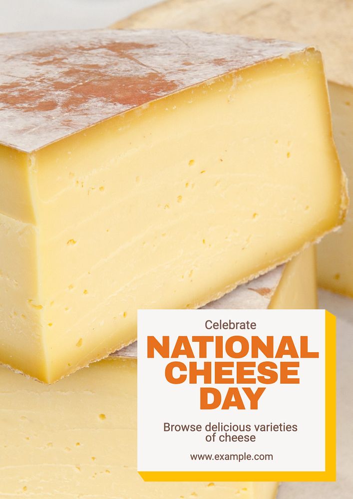 National cheese day  poster template, editable text and design