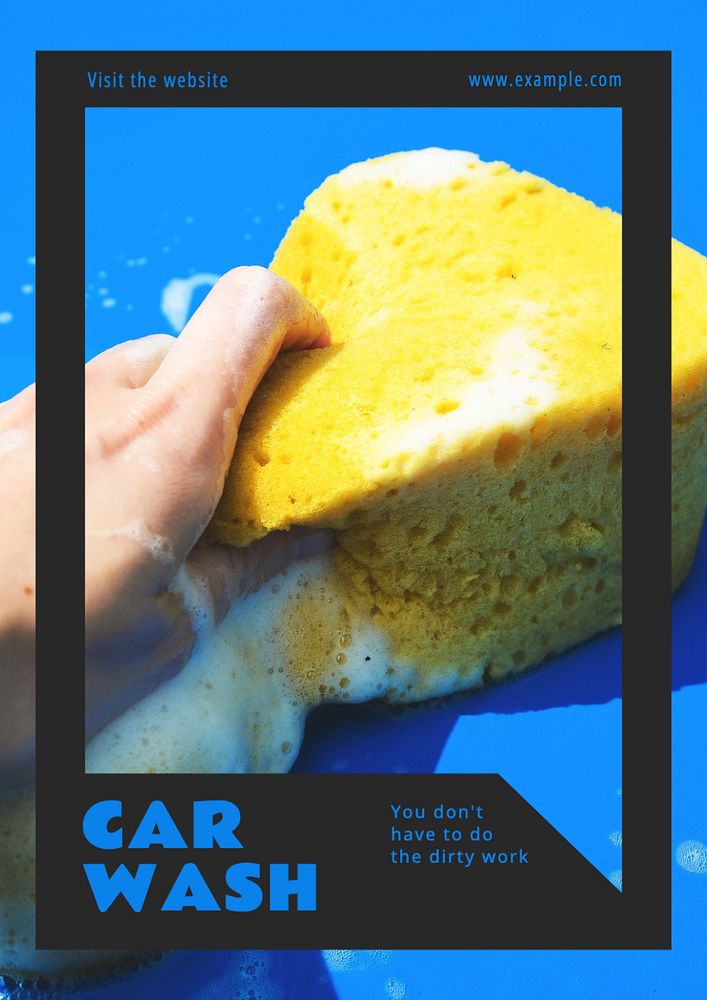 Car wash  poster template, editable text and design