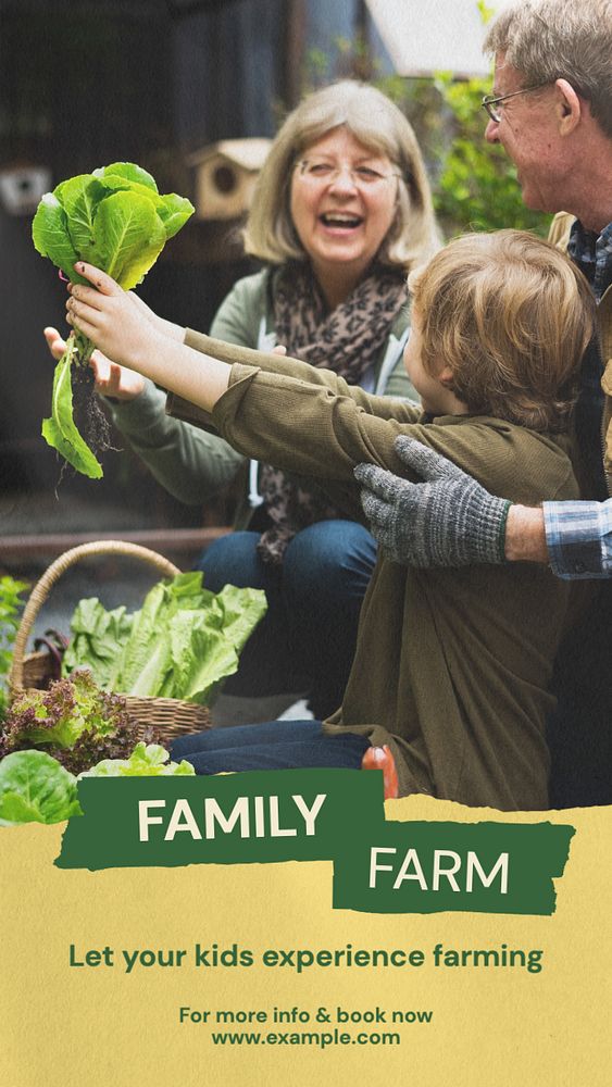 Family farm  Instagram story template, editable text