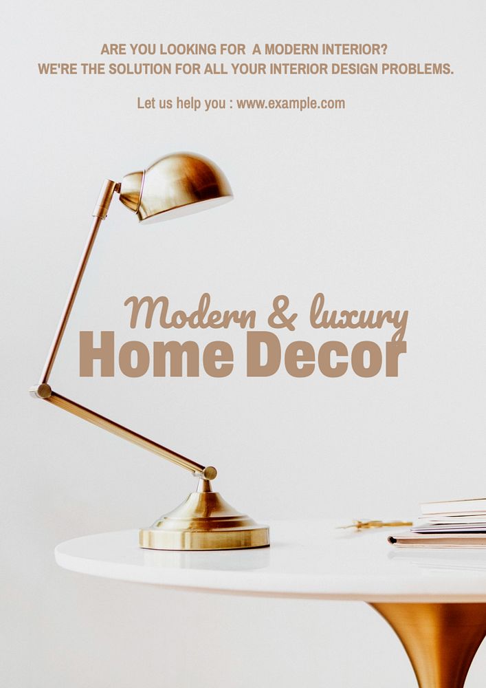 Home decor  poster template, editable text and design