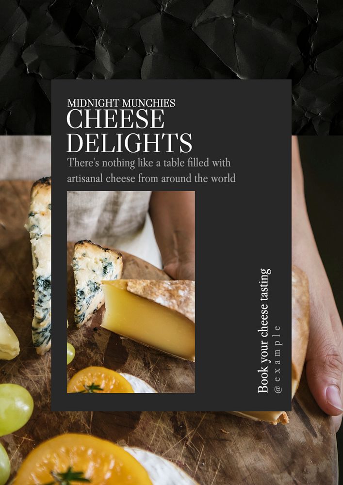 Cheese  poster template, editable text and design