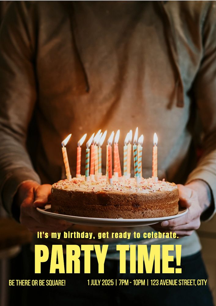 Birthday party celebration  poster template, editable text and design