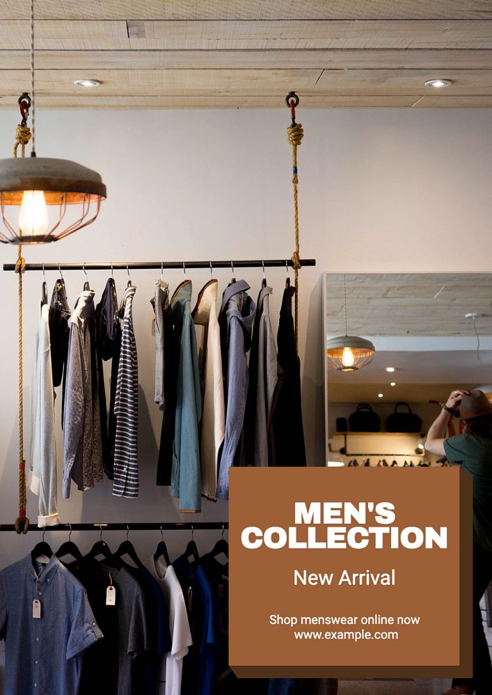 Men's collection  poster template, editable text and design