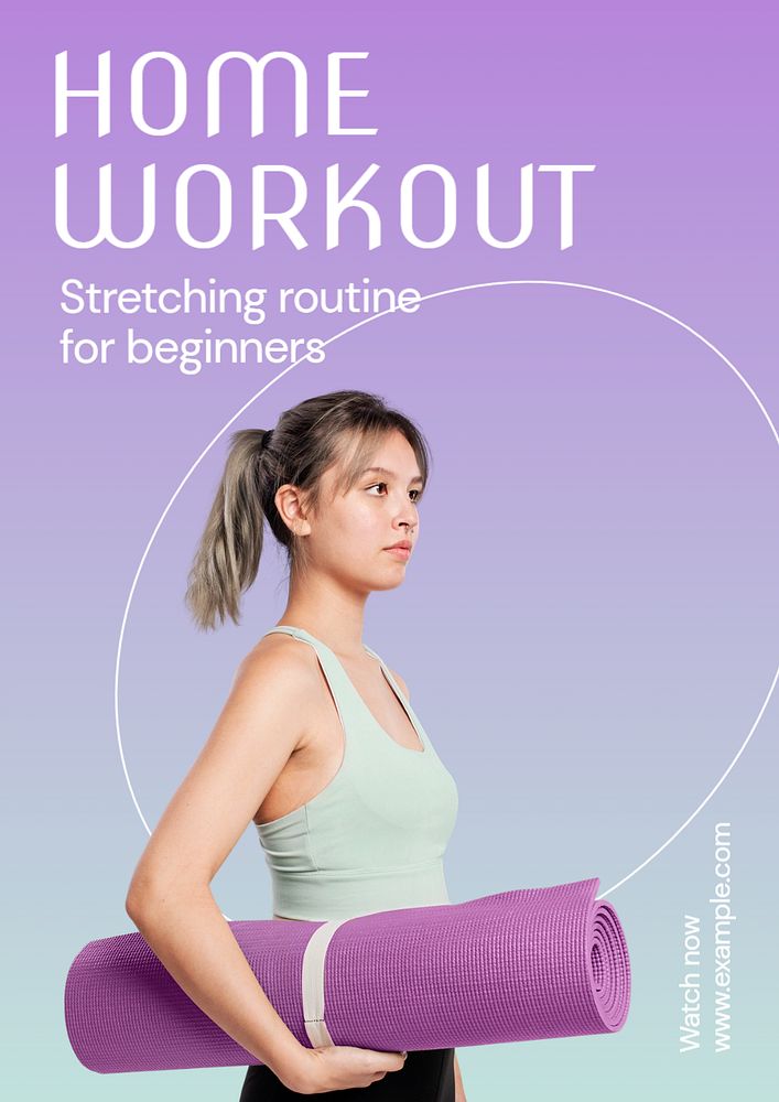 Home workout poster template, editable text and design