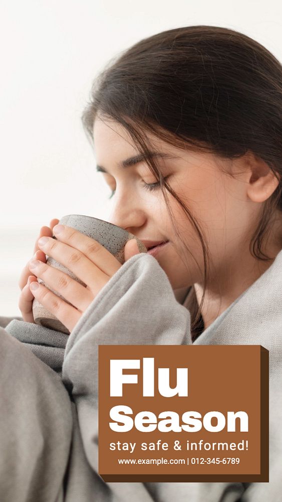 Flu season  Instagram story template, editable text