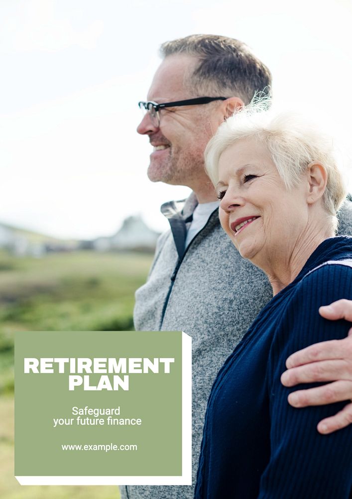 Retirement plan  poster template, editable text and design