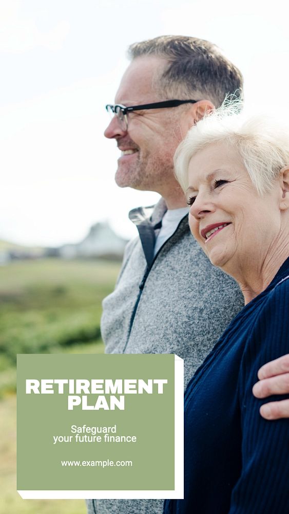 Retirement plan  Instagram story template, editable text