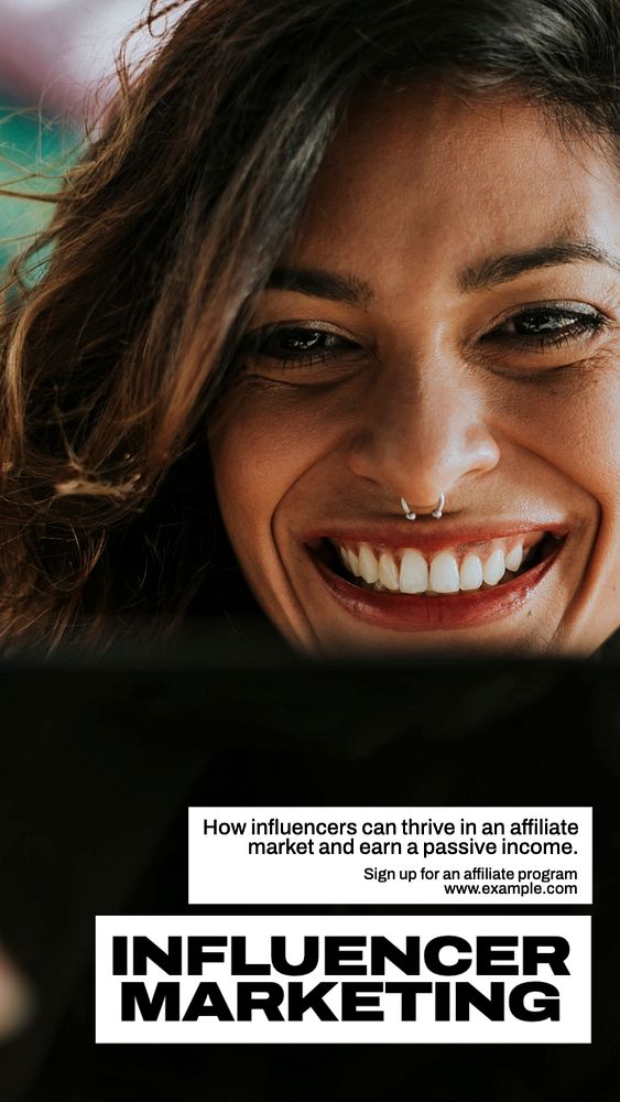 Influencer marketing  Instagram story template, editable text