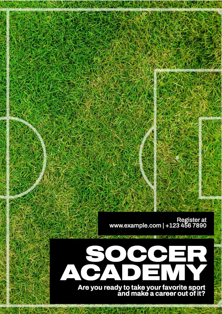 Soccer academy  poster template, editable text and design