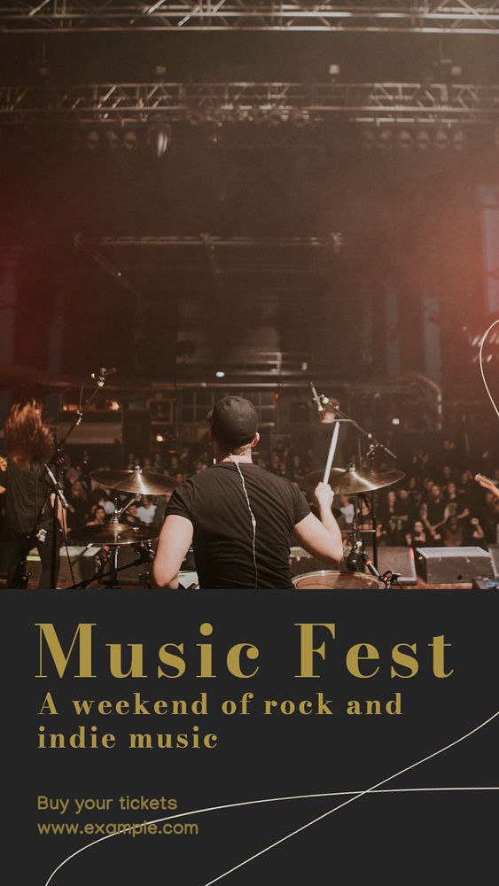 Music fest  Instagram story template, editable text