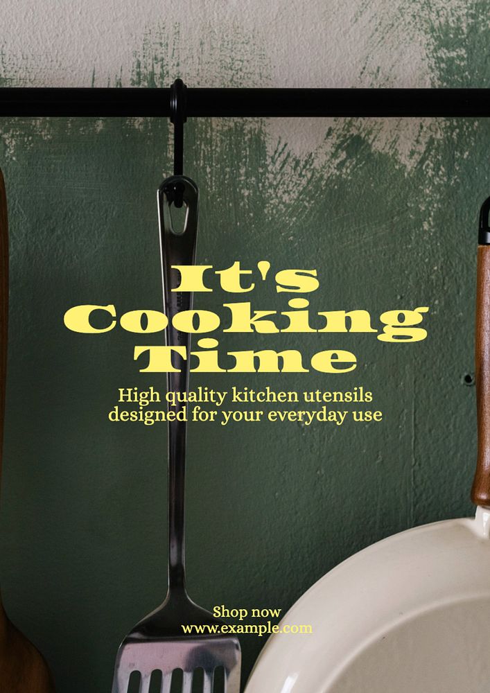 Cooking time  poster template, editable text and design