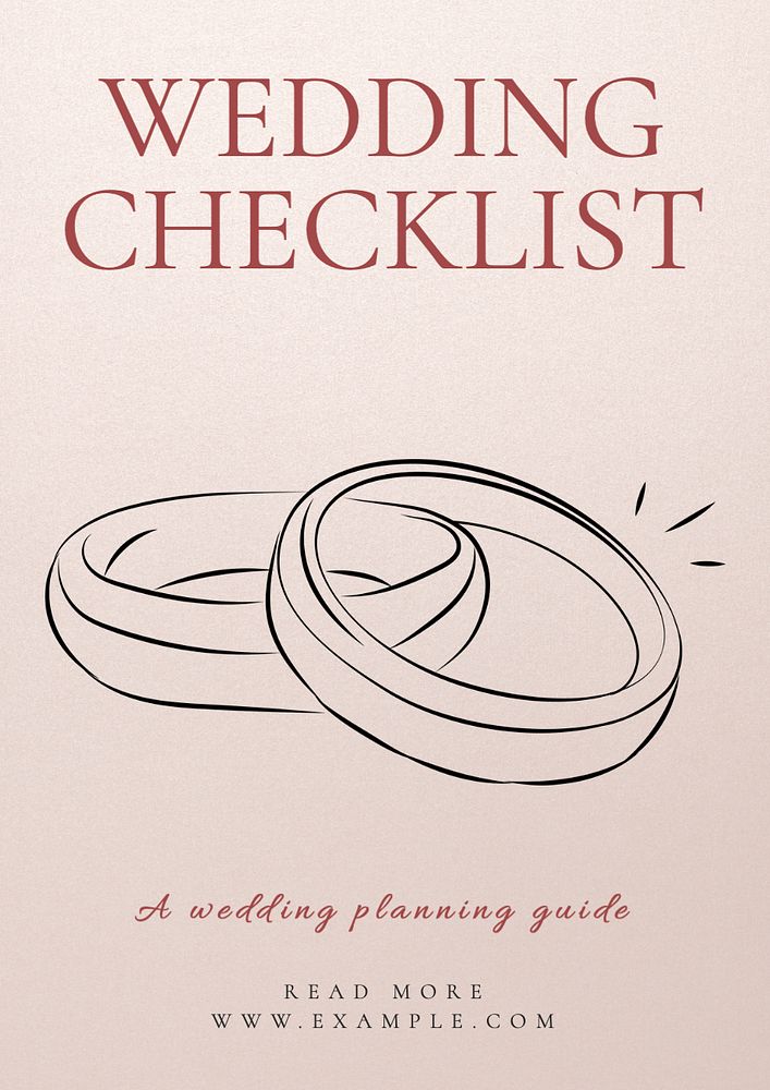 Wedding checklist poster template, editable text and design