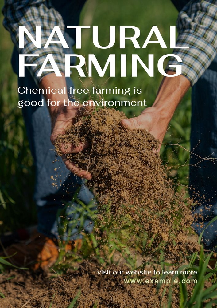 Organic farming  poster template, editable text and design